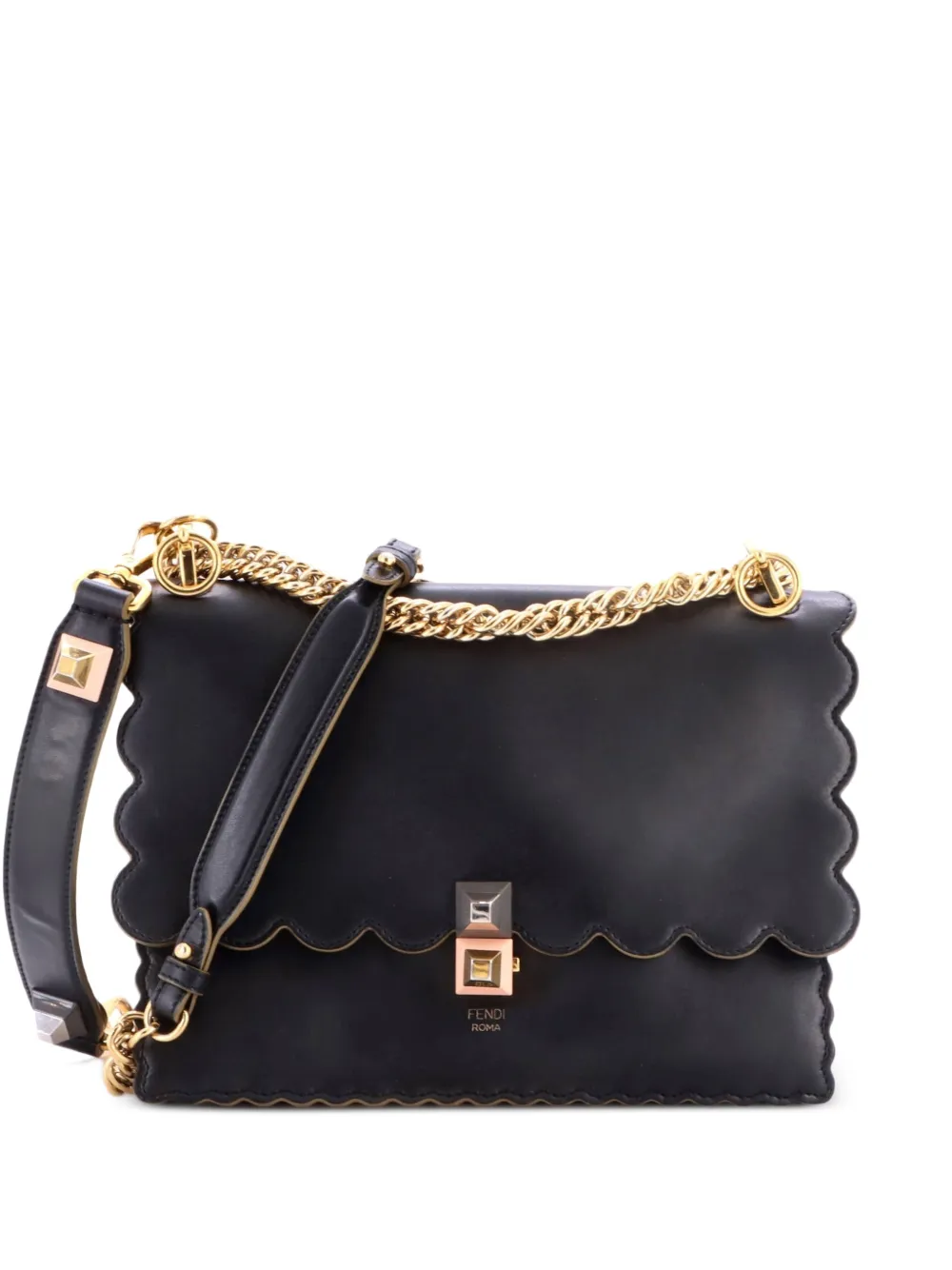 Fendi Pre-Owned Kan I Bag Leather Medium shoulder bag - Schwarz