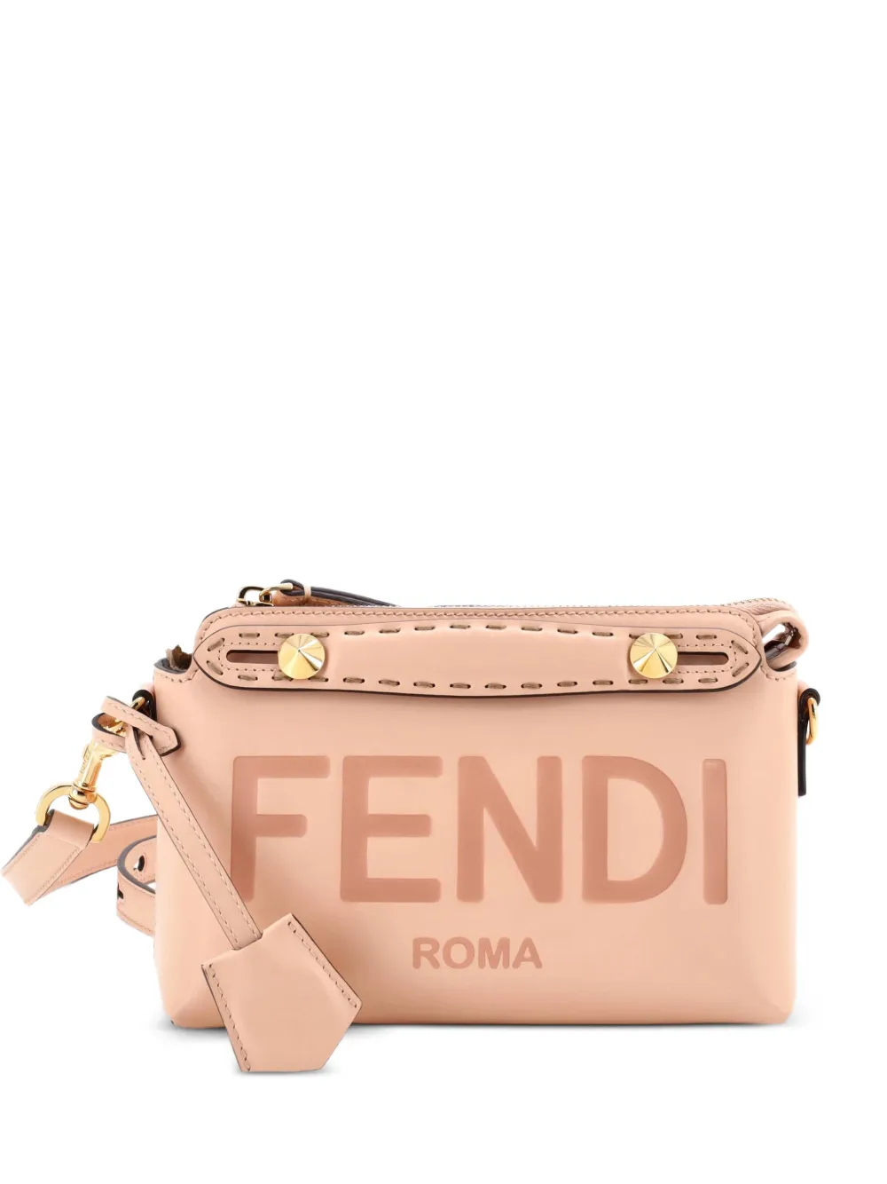 Fendi Pre-Owned Logo By The Way Embossed Leather Mini satchel - Nude