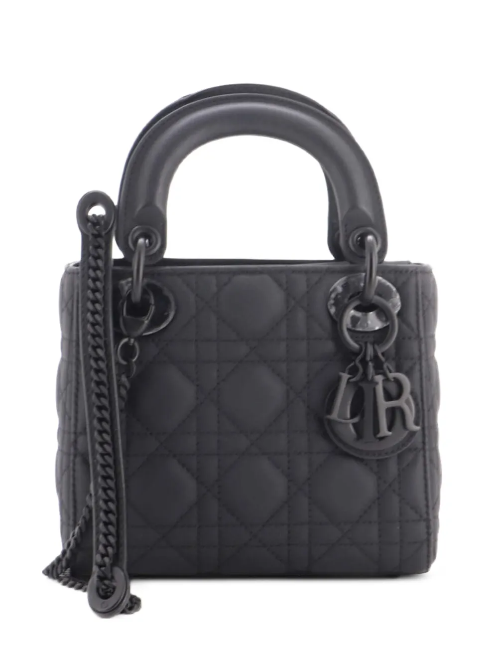 Christian Dior Pre-Owned Ultra Matte Lady Dior Chain Bag Cannage Quilt Calfskin Mini shoulder bag - Nero