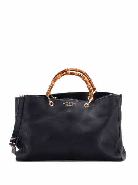 Gucci Pre-Owned tote grande de piel y bambu