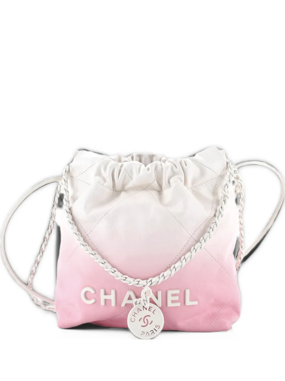 CHANEL Pre-Owned 22 Chain Quilted Degrade Patent Calfskin Mini hobo bag - Pink
