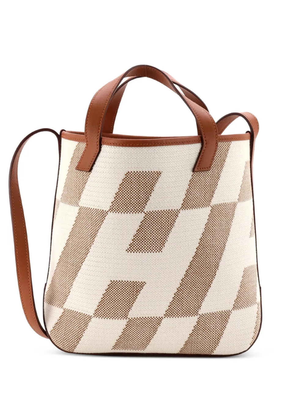 Hermès Pre-Owned Cabas H en Biais Tote Canvas with Leather 27 shoulder bag - Braun