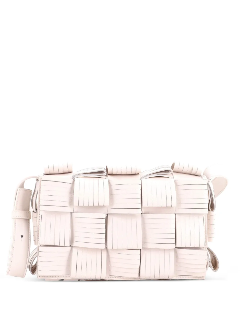 Bottega Veneta Pre-Owned Cassette Maxi Intrecciato Fringe Leather crossbody bag - Weiß