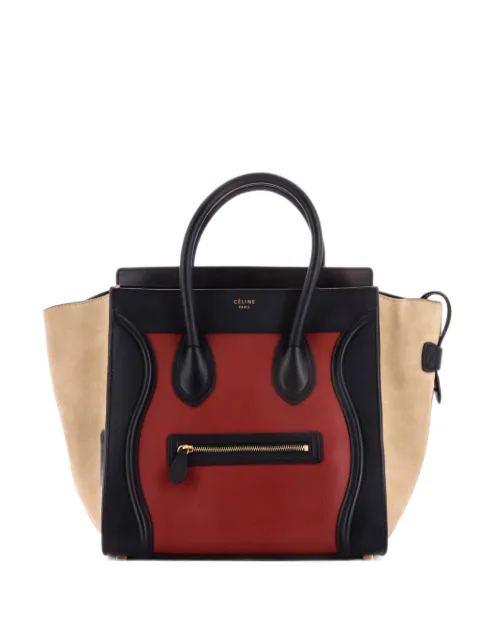 Celine Pre-Owned tote tipo maleta mini de gamuza tricolor