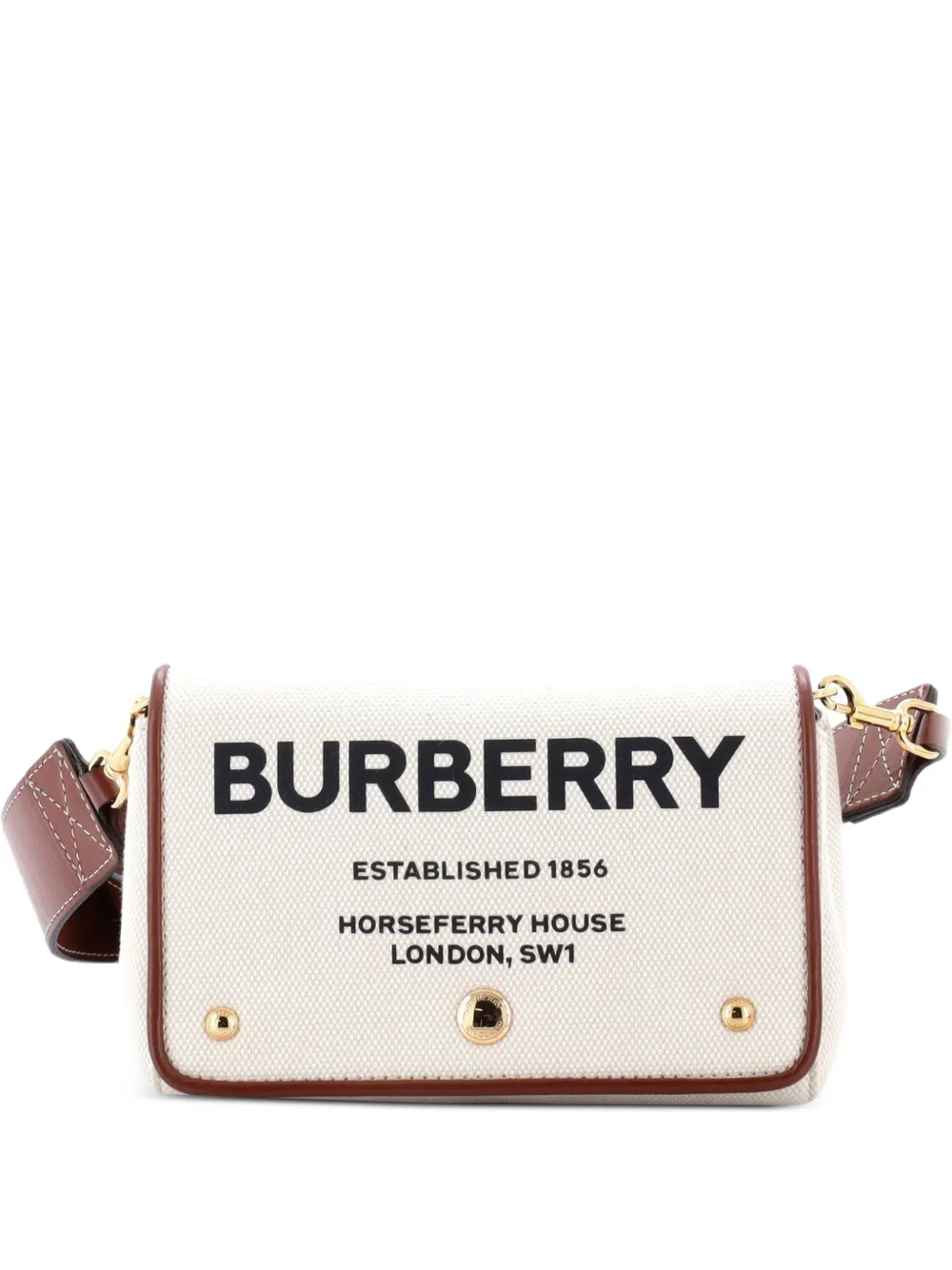 Burberry Pre-Owned Hackberry Shoulder Bag Canvas with Leather Small crossbody bag - Braun