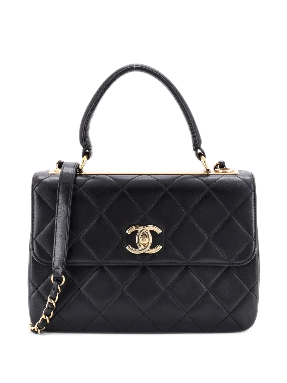 CHANEL Pre-Owned Trendy CC Top Handle Bag Quilted Lambskin Small shoulder bag - Schwarz
