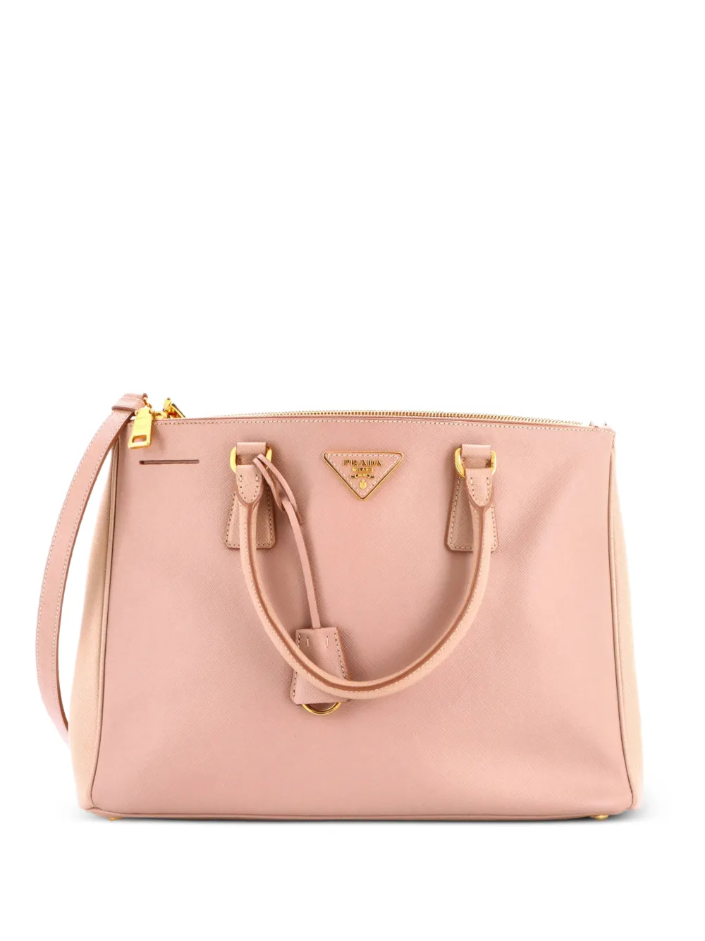 Prada Pre-Owned Double Zip Lux Saffiano Leather Medium tote bag - Toni neutri