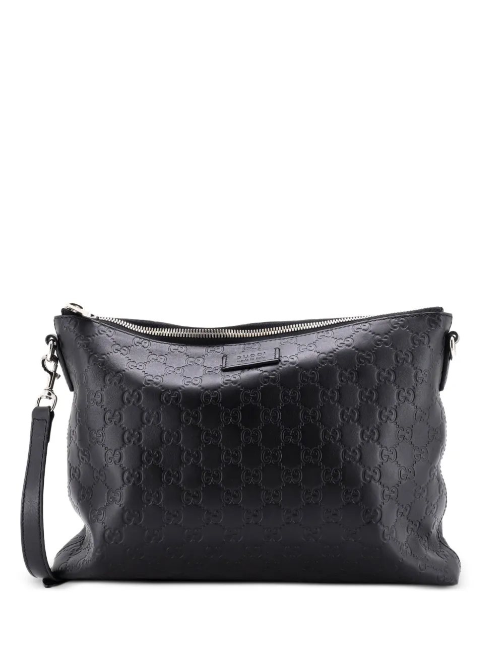 Gucci Pre-Owned Convertible Zip Messenger Guccissima Leather Large crossbody bag - Nero