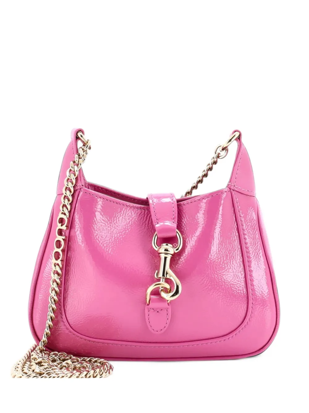 Gucci Pre-Owned Jackie Notte Chain Patent Mini hobo bag - Rosa
