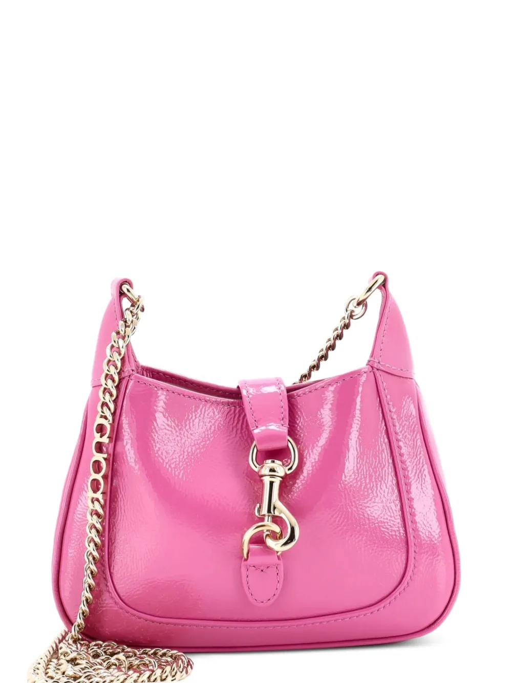 Gucci Pre-Owned Jackie Notte Chain Patent Mini hobo bag - Pink