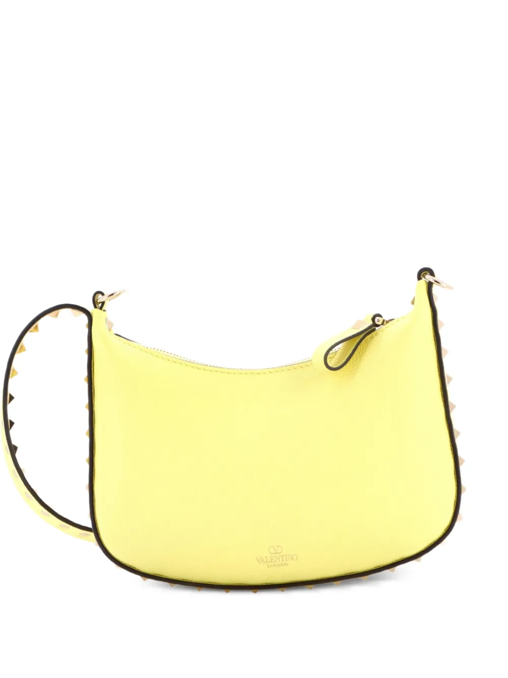 Valentino Garavani Pre-Owned Rockstud Zip Leather Mini hobo bag - Gelb