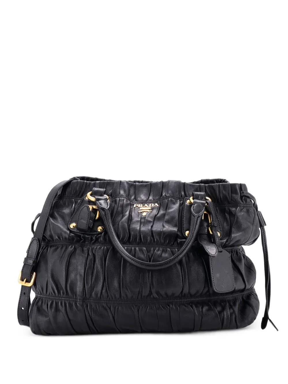 Prada Pre-Owned Gaufre Convertible Nappa Leather Large tote bag - Nero
