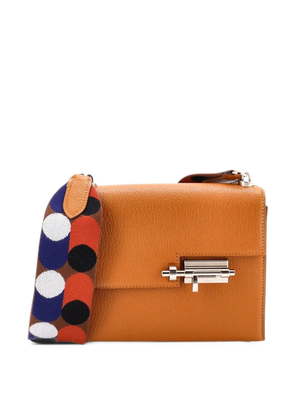 Hermès Pre-Owned Verrou Bag Chevre Mysore and Canvas Mini shoulder bag - Braun