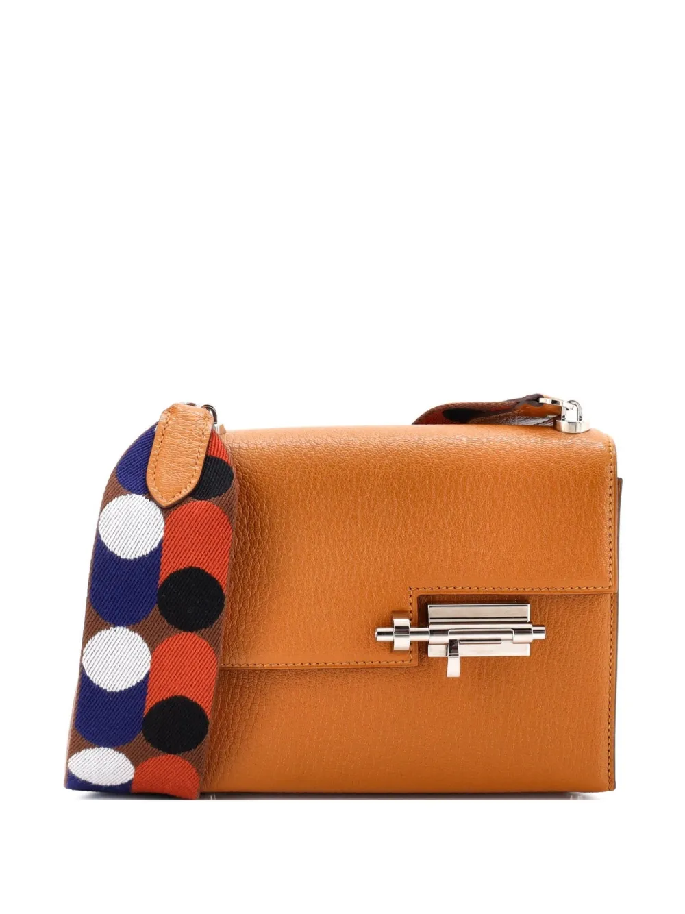Hermès Pre-Owned Verrou Bag Chevre Mysore and Canvas Mini shoulder bag - Braun