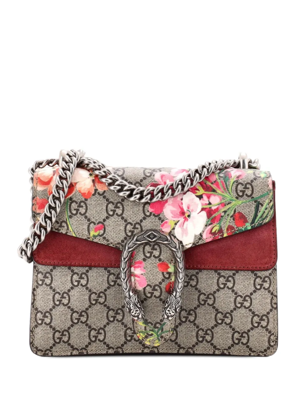 Gucci Pre-Owned Dionysus Bag Blooms Print GG Coated Canvas Mini shoulder bag - Marrone