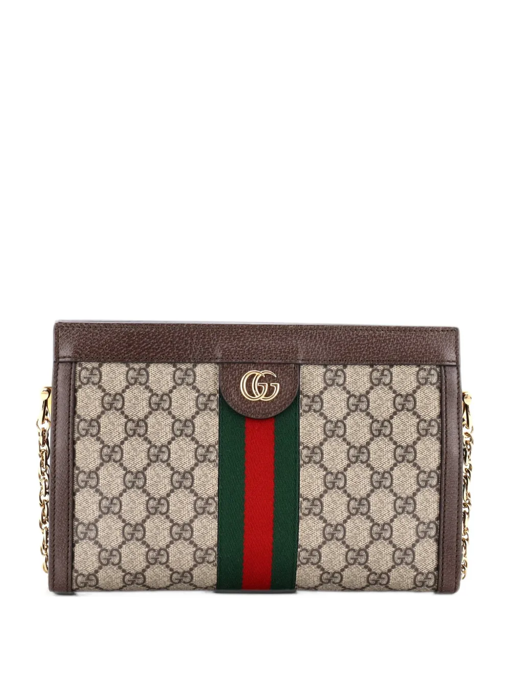 Gucci Pre-Owned Ophidia Chain Shoulder Bag GG Coated Canvas Small crossbody bag - Brown