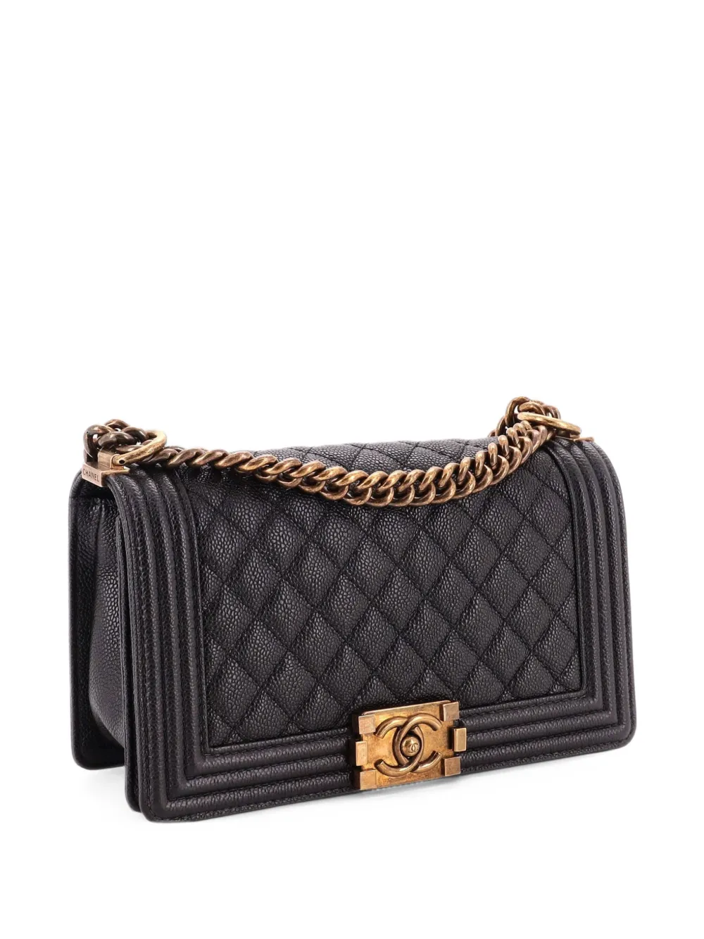 CHANEL Pre-Owned Boy Flap Bag Quilted Caviar Old Medium crossbody bag - Black