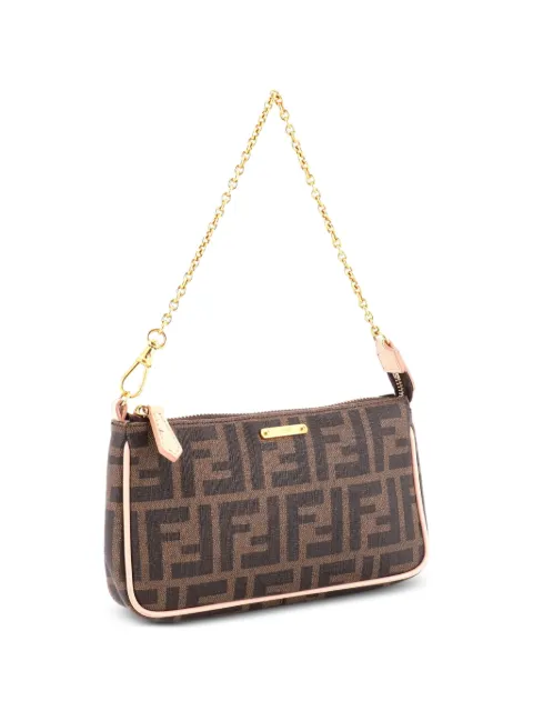 Fendi Pre-Owned bolsa de mano Chain Pochette de lona Zucca revestida