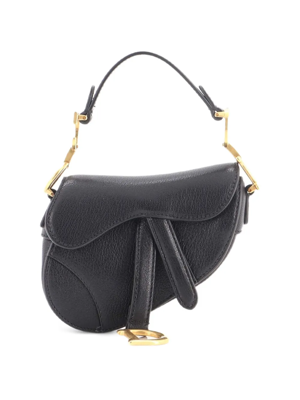 Christian Dior Pre-Owned Saddle Handbag Leather Micro satchel - Black