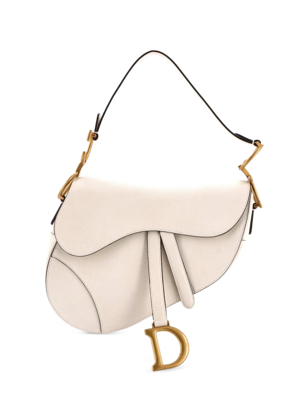 Christian Dior Pre-Owned Saddle Handbag Leather Medium shoulder bag - Bianco