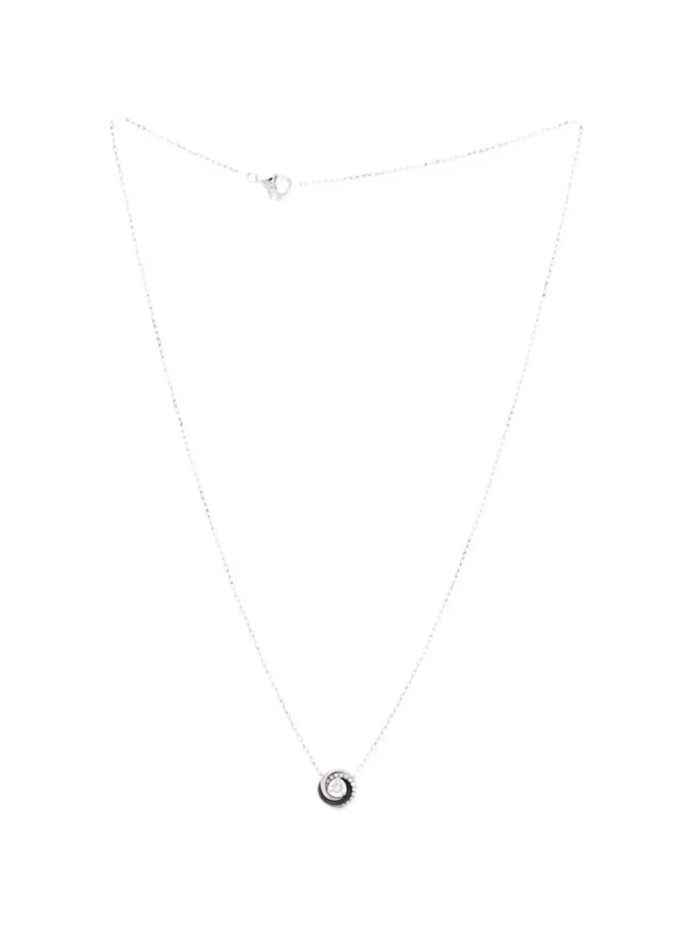 Cartier Trinity Diamond Pendant 18K White Gold with Diamonds and Ceramic necklace - Silber