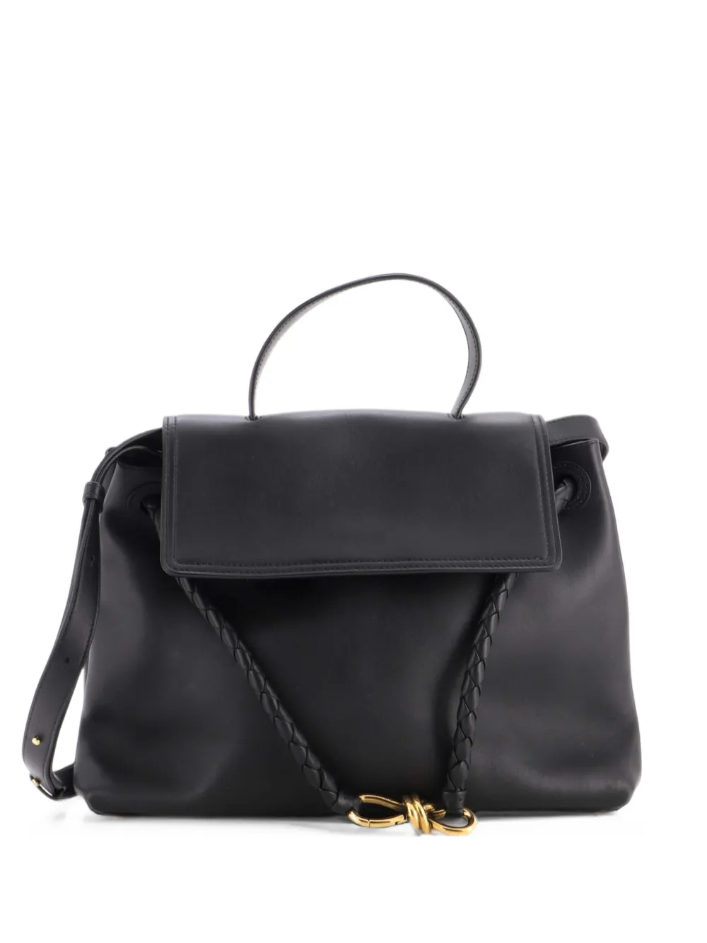 Bottega Veneta Pre-Owned Ciao Ciao Top Handle Bag Leather with Intrecciato Detail Medium satchel - Schwarz