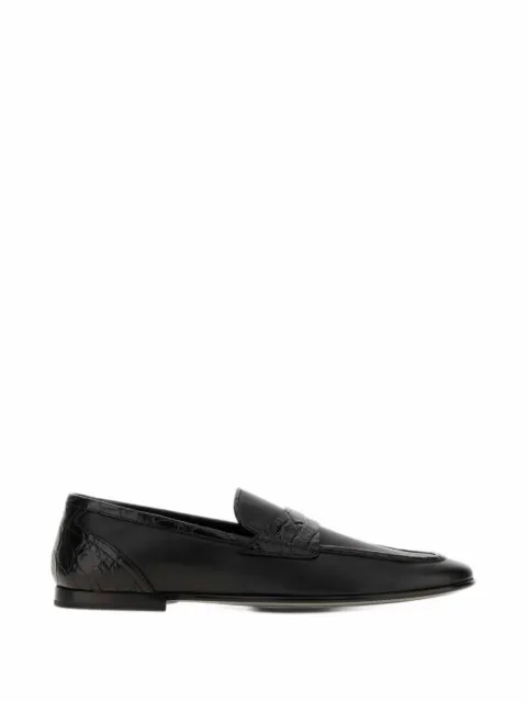 Dolce & Gabbana alligator-effect leather loafers