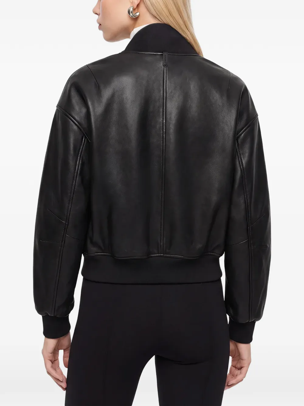 RUDSAK Emerson cropped leather jacket Zwart