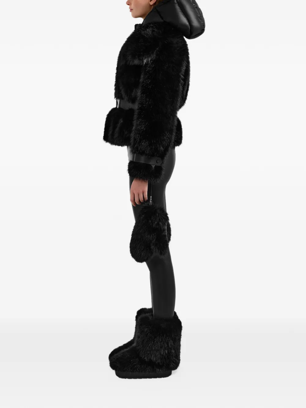 RUDSAK Chloe belted faux-fur coat Zwart