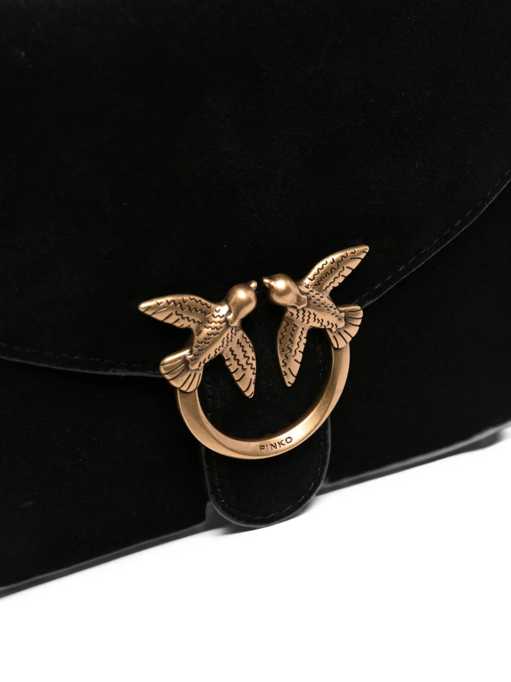 PINKO mini Love Bag suede shoulder bag Zwart