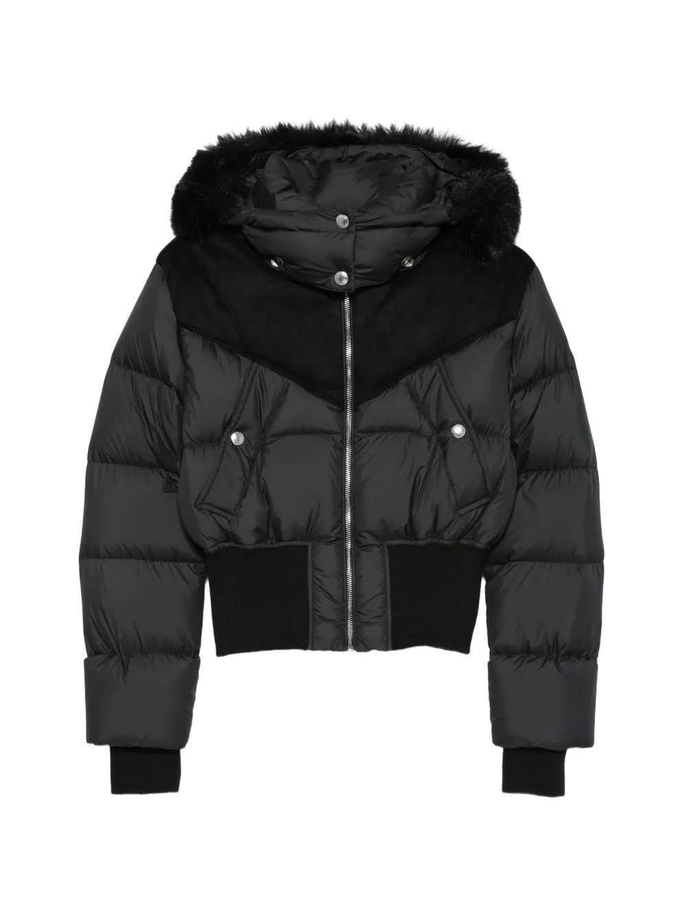 Colmar faux-fur-trim padded jacket Zwart