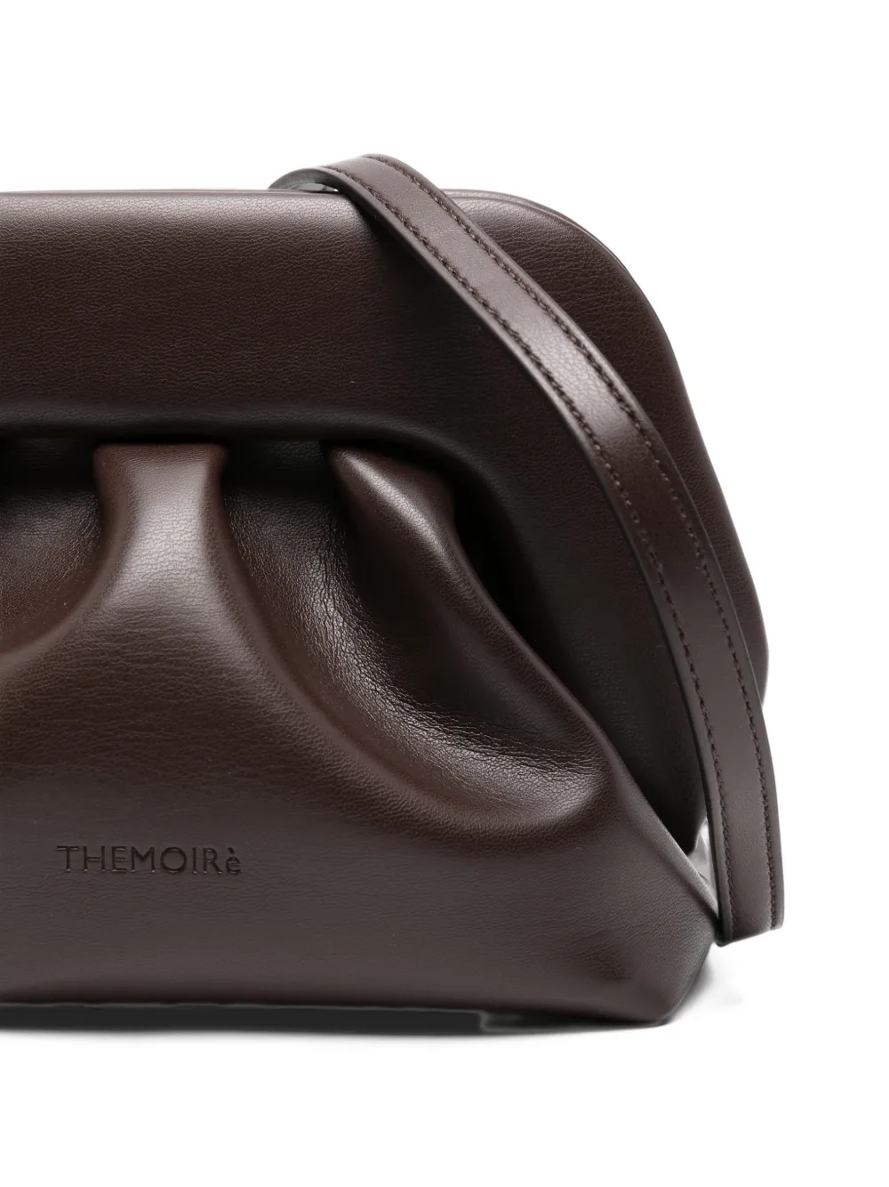 Themoirè Bios ruched clutch bag Bruin