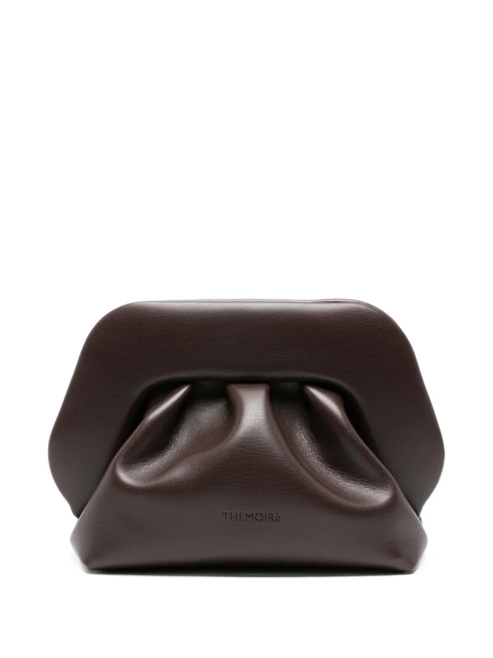Themoirè Bios ruched clutch bag - Marrone
