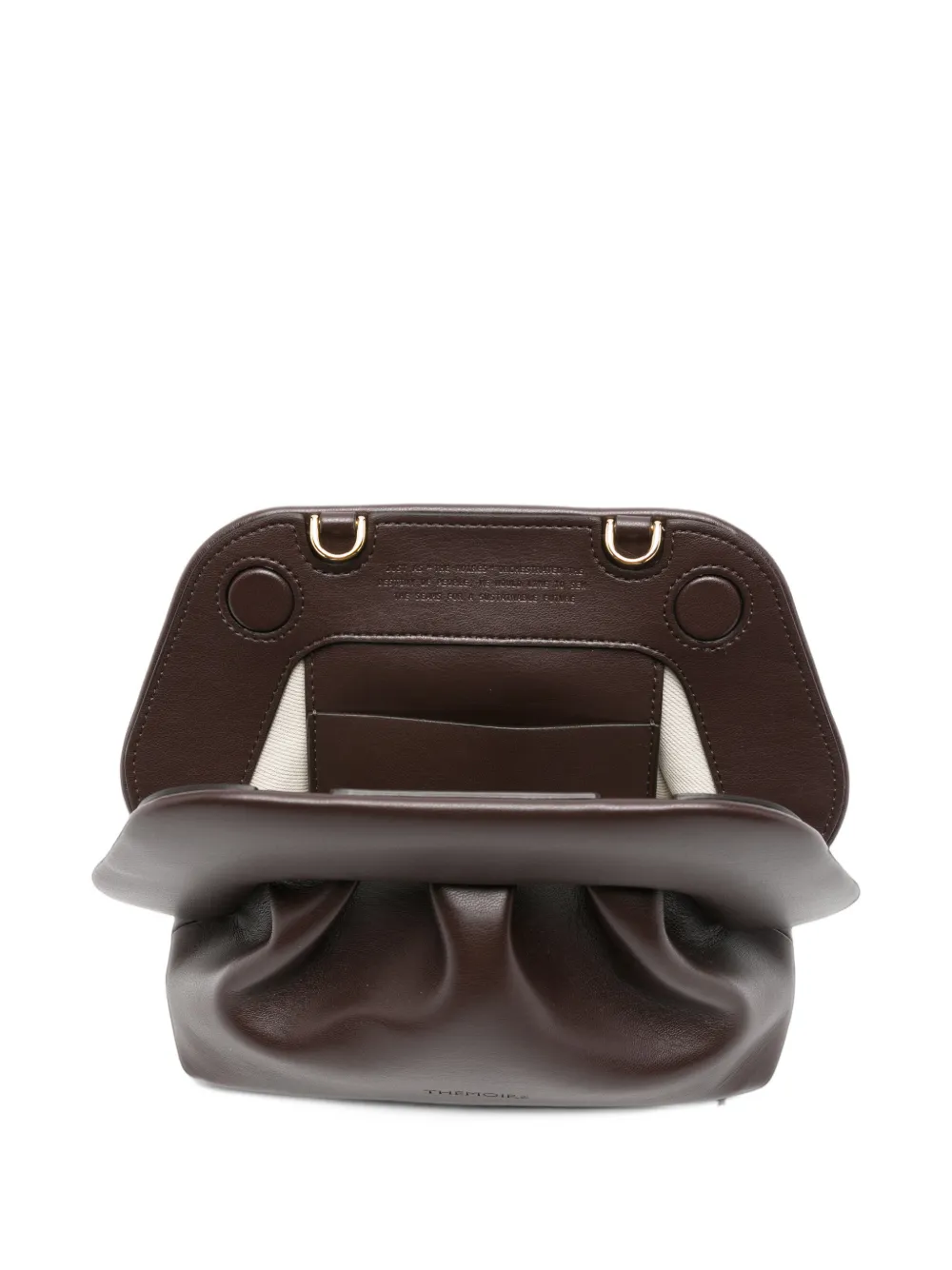 Themoirè Bios ruched clutch bag Bruin