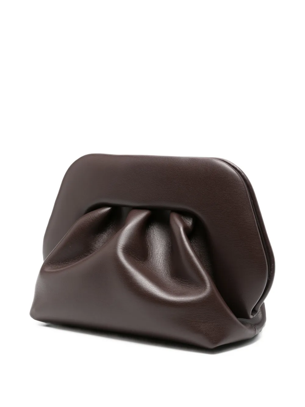 Themoirè Bios ruched clutch bag Bruin