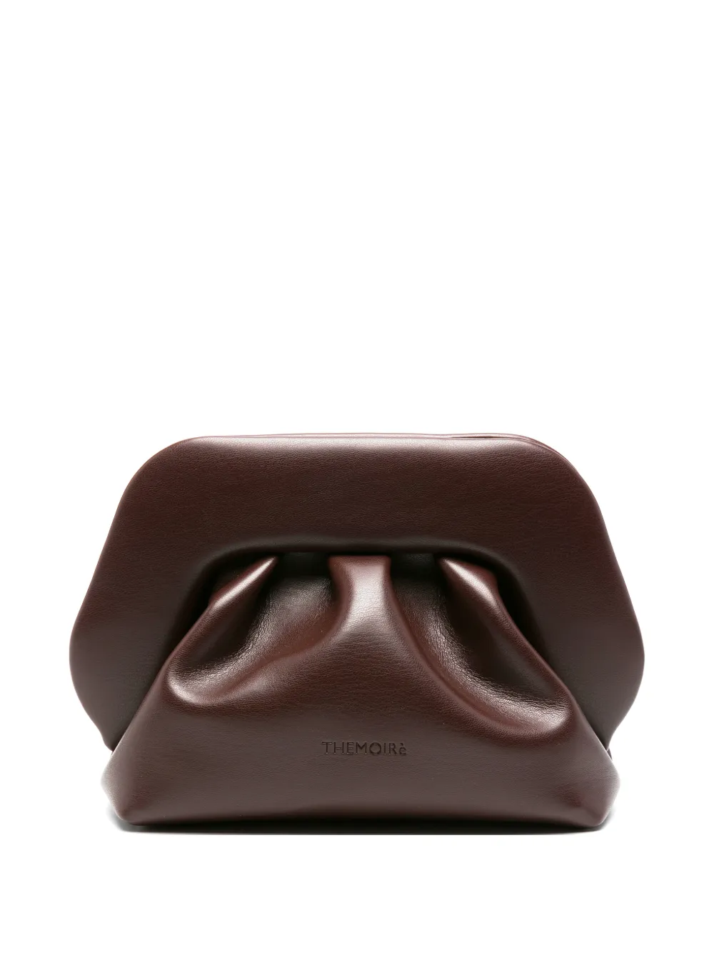 Themoirè Bios ruched clutch bag - Marrone