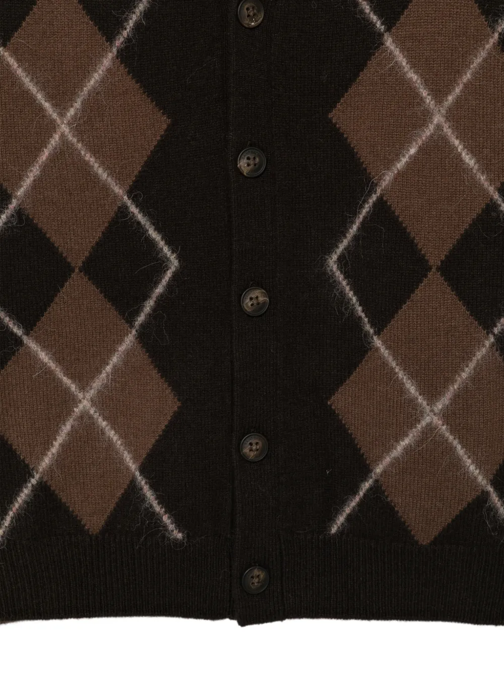 MC2 Saint Barth Jonan argyle-pattern embroidered-logo cardigan Bruin