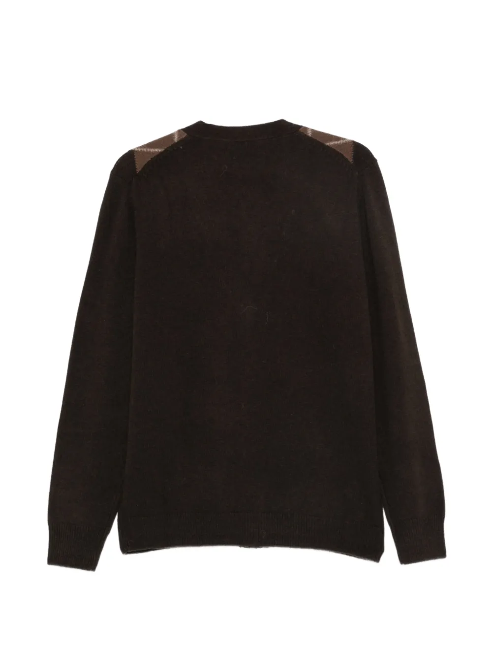 MC2 Saint Barth Jonan argyle-pattern embroidered-logo cardigan Bruin