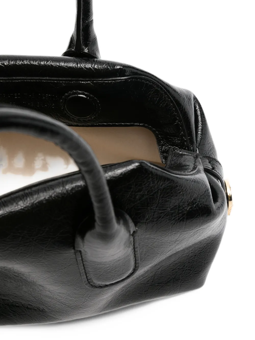 Themoirè small Talia crinkled-finish tote bag Zwart