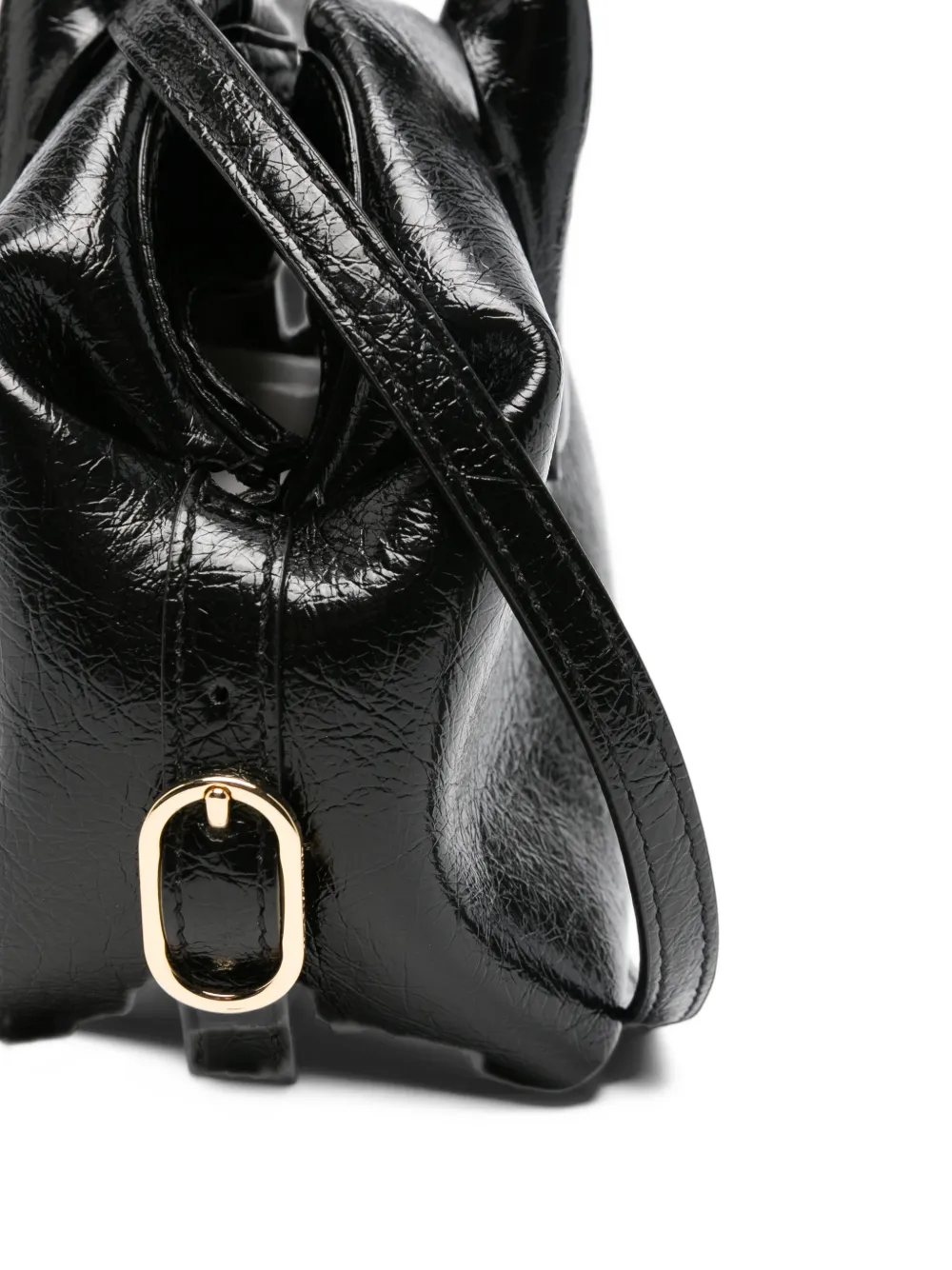 Themoirè small Talia crinkled-finish tote bag Zwart