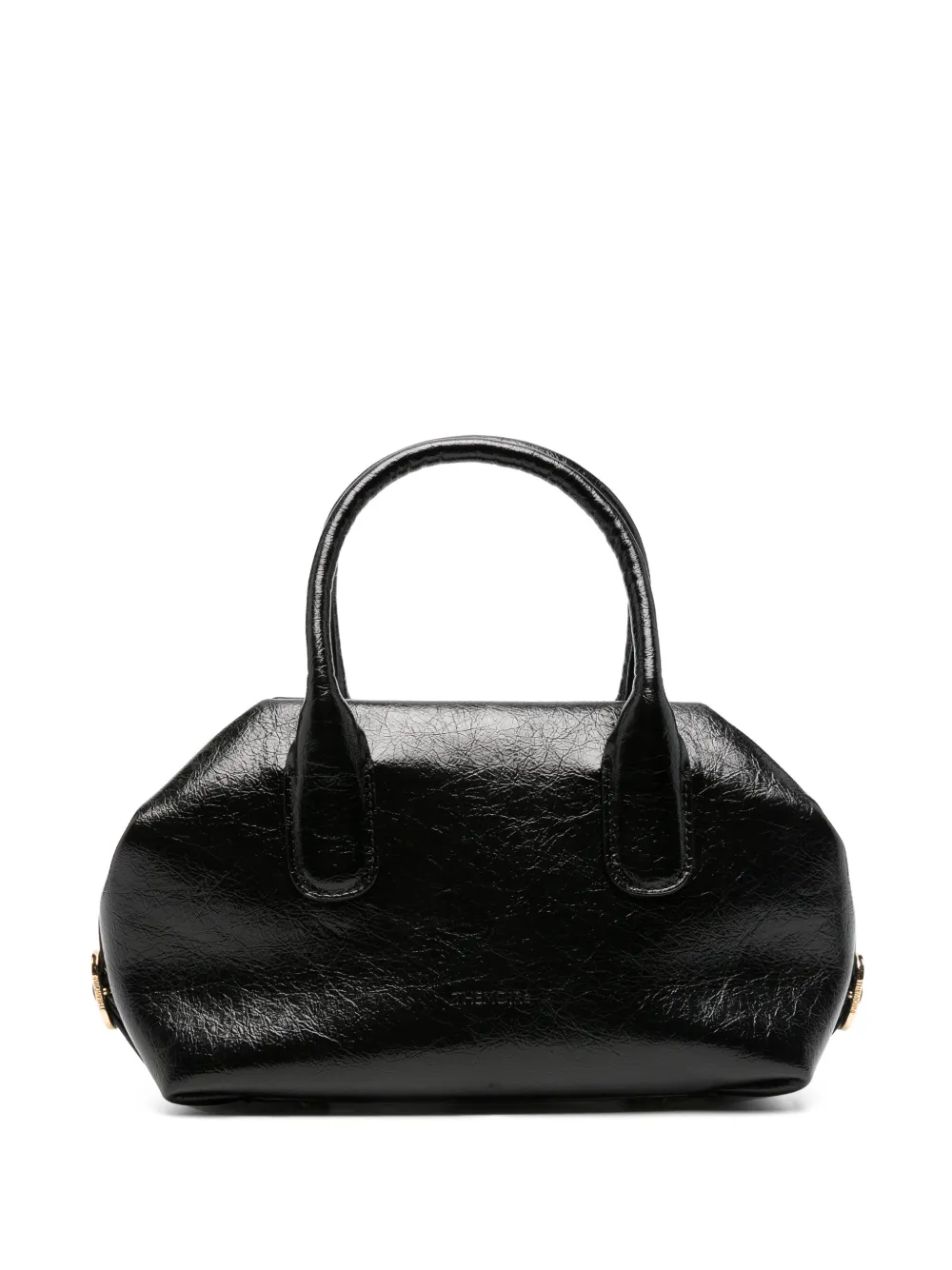 Themoirè small Talia crinkled-finish tote bag Zwart