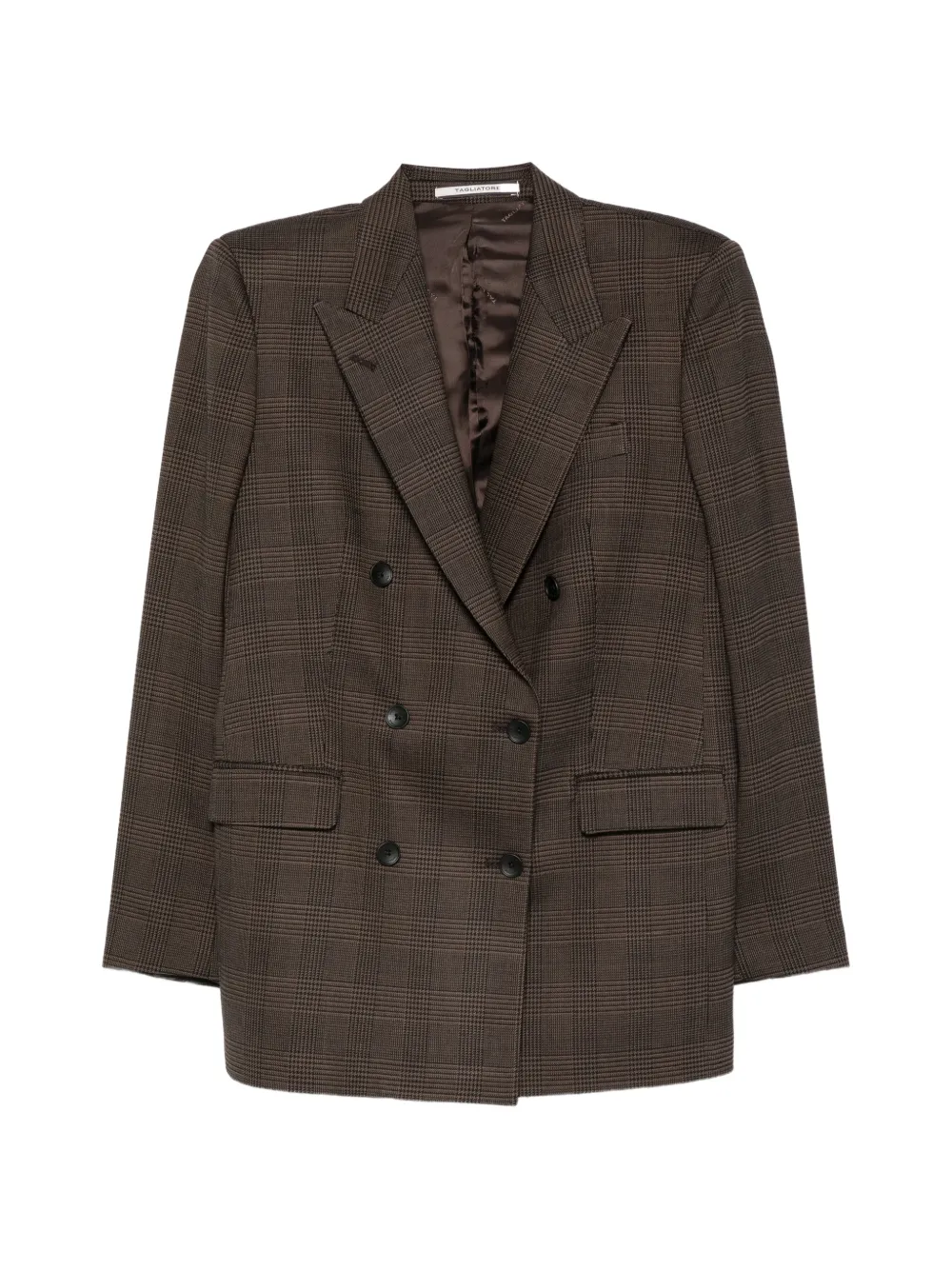 Tagliatore check-pattern double-breasted suit - Braun