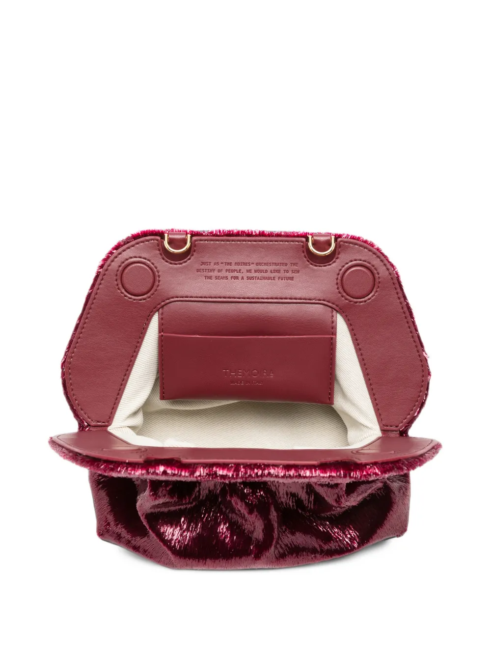Themoirè ruched clutch bag Rood