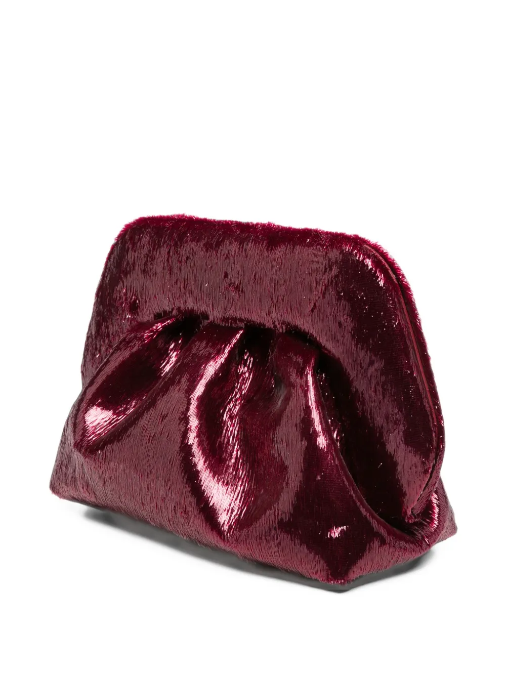 Themoirè ruched clutch bag Rood