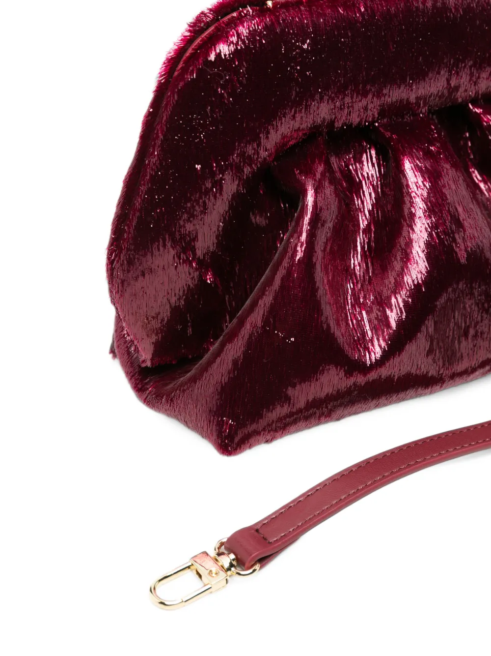 Themoirè ruched clutch bag Rood