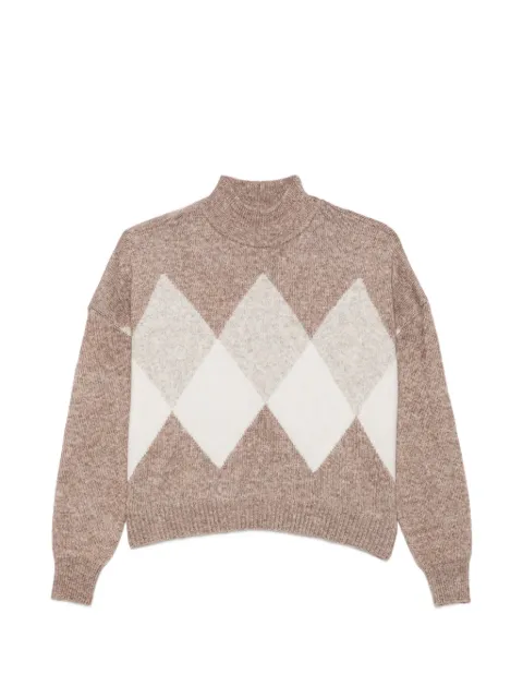 Pennyblack argyle-intarsia high-neck sweater