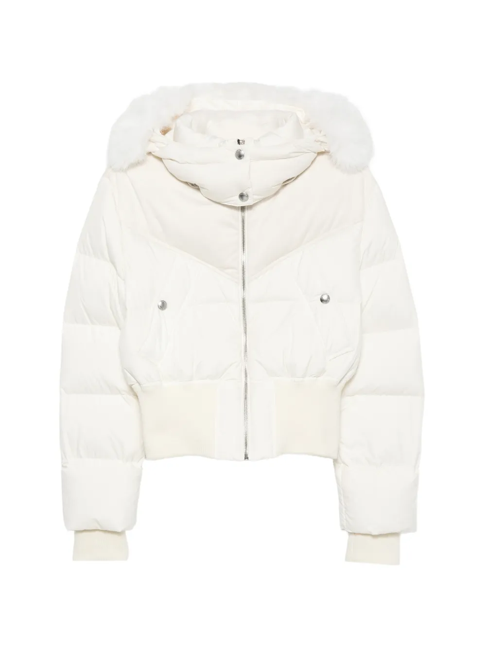 Colmar faux-fur-trim hooded jacket Wit