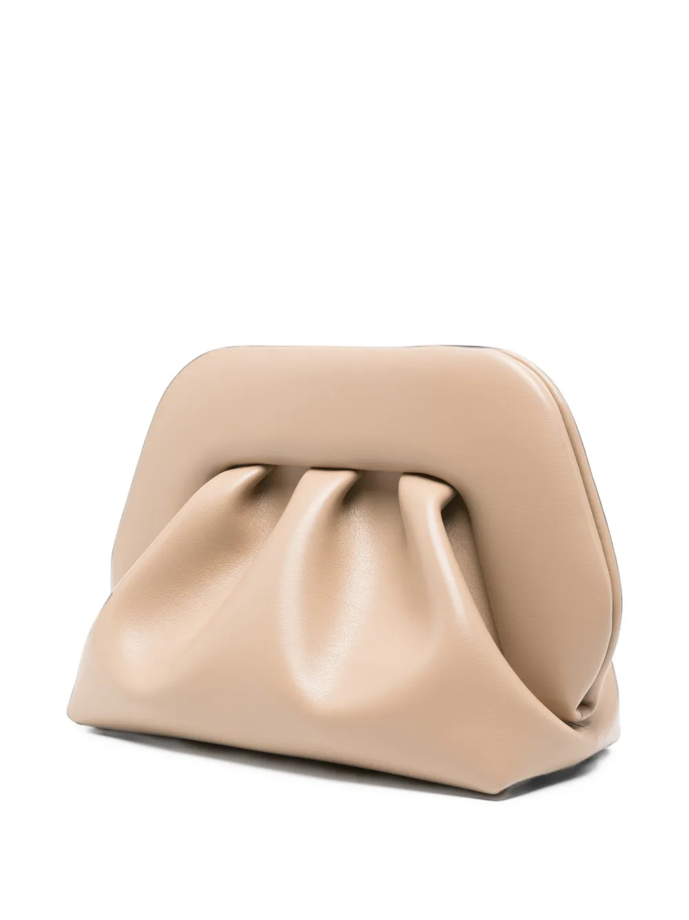 Themoirè Bios ruched clutch bag Beige