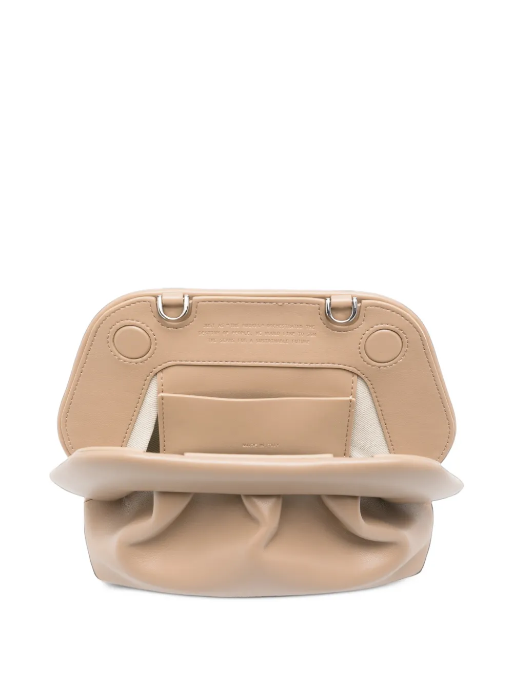 Themoirè Bios ruched clutch bag Beige