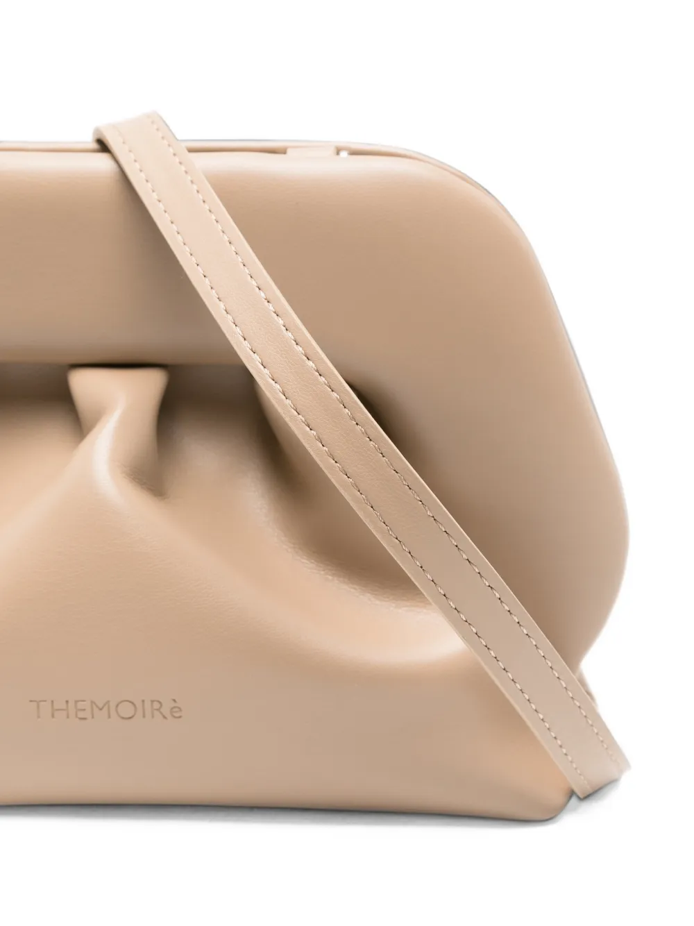 Themoirè Bios ruched clutch bag Beige